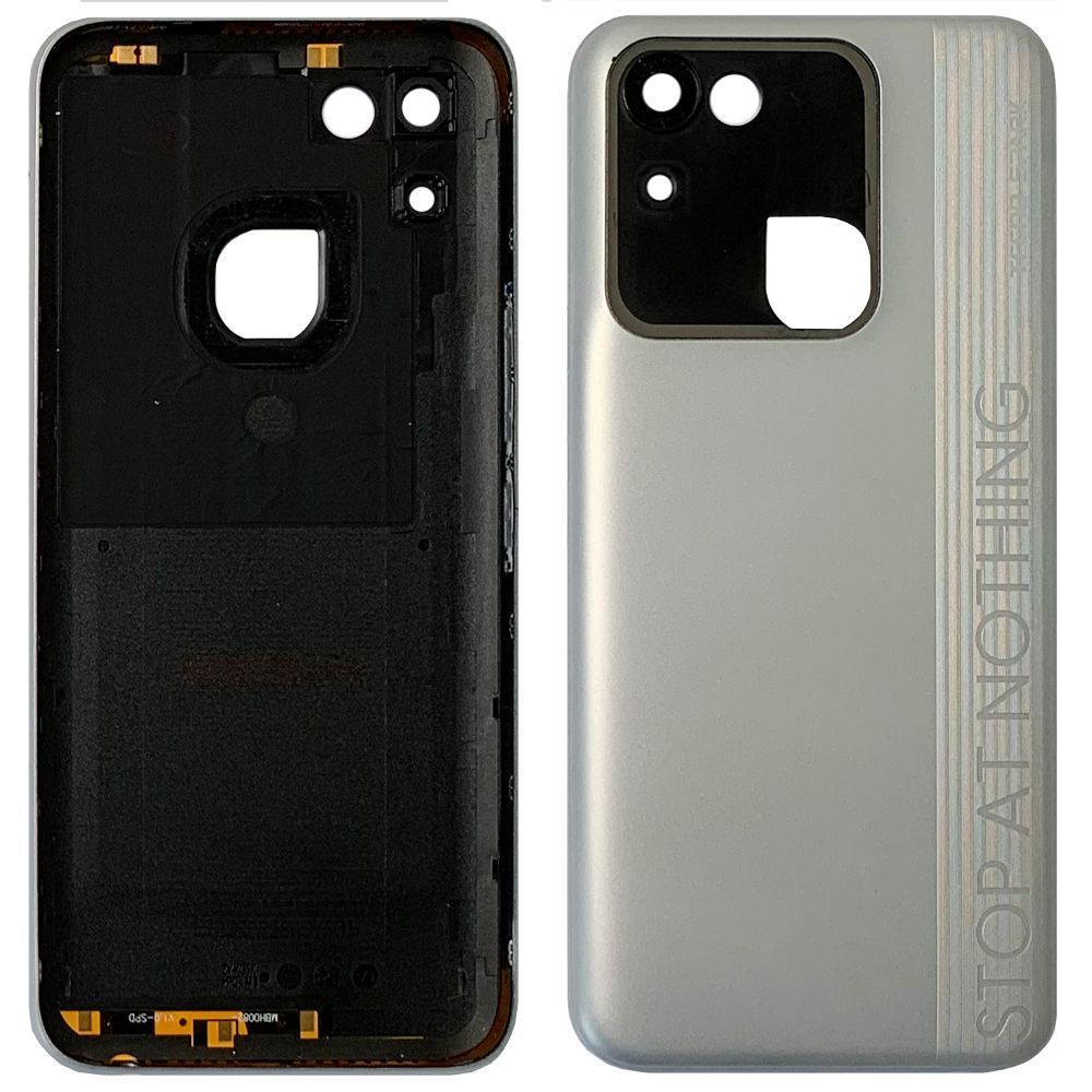 Задняя крышка Tecno Spark 8C KG5k KG5j (серебристая оригинал Китай без стекла камеры) 154230 фото