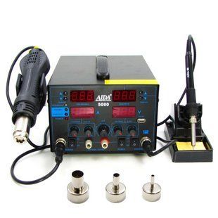 Паяльная станция Aida 5000 фен, паяльник, блок питания 30V 5A, USB A 5V 2A, цифровая индикация 187539 фото
