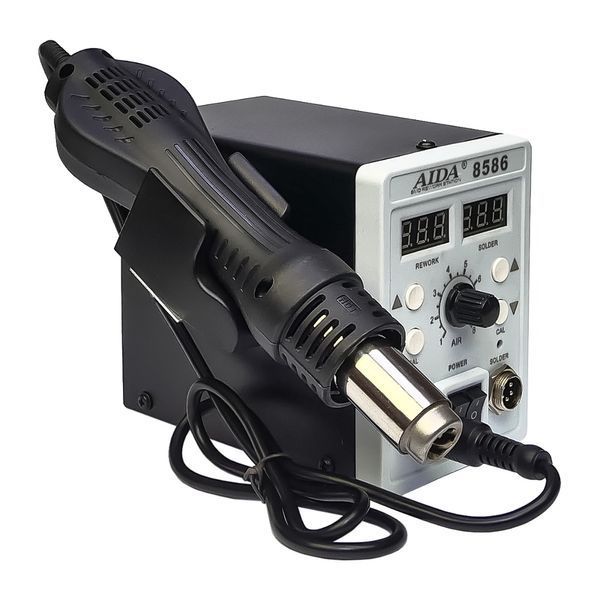 Паяльная станция Aida 8586, фен, паяльник с нагревательным элементом Hakko, цифровая индикация 187782 фото