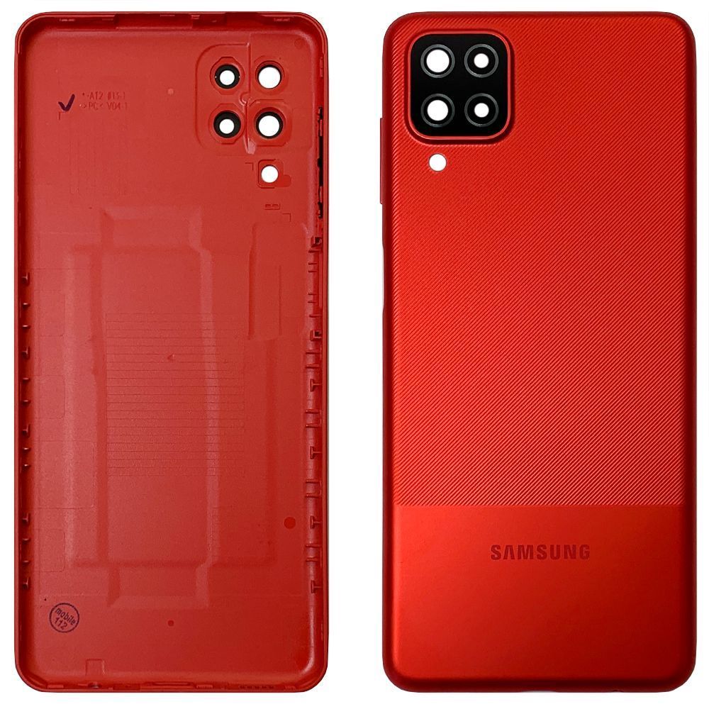 Задняя крышка Samsung Galaxy A12 A125F (красная со стеклом камеры) 161308 фото