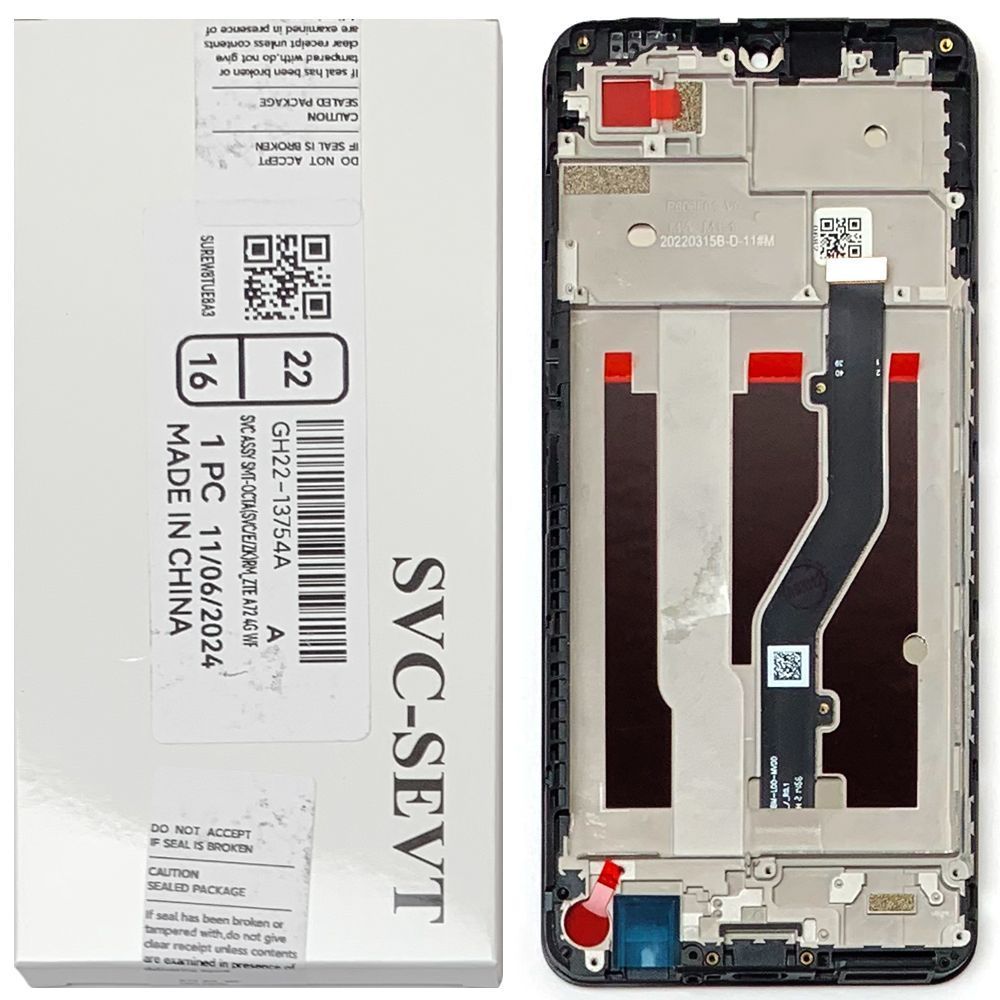 Дисплей ZTE Blade A72 4G + тачскрин с рамкой (оригинал Китай) 157532 фото