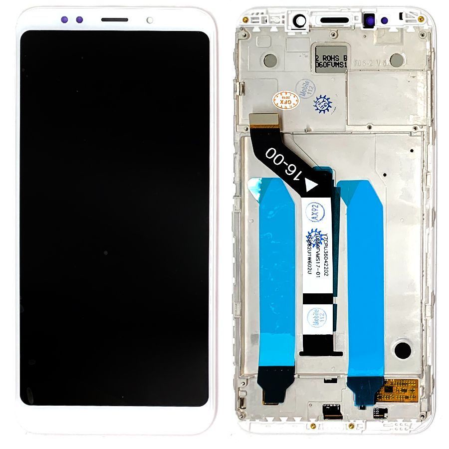 Дисплей Xiaomi Redmi 5 Plus MEG7 + тачскрин (белый с рамкой) 150287 фото