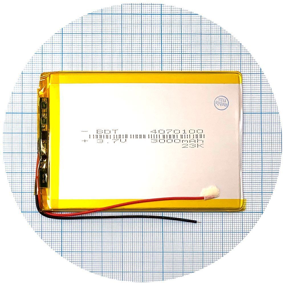 Аккумулятор универсальный 4070100 101 х 70 х 3 мм 3000 mAh 3.7V 143485 фото