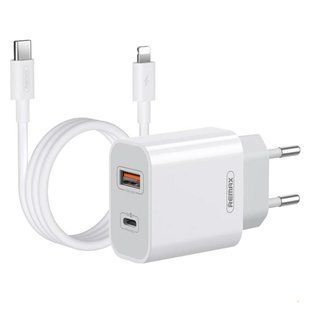 Зарядное устройство Remax RP-U68 USB/Type-C 20W+ кабель Type-C-Lightning (белое) 155022 фото
