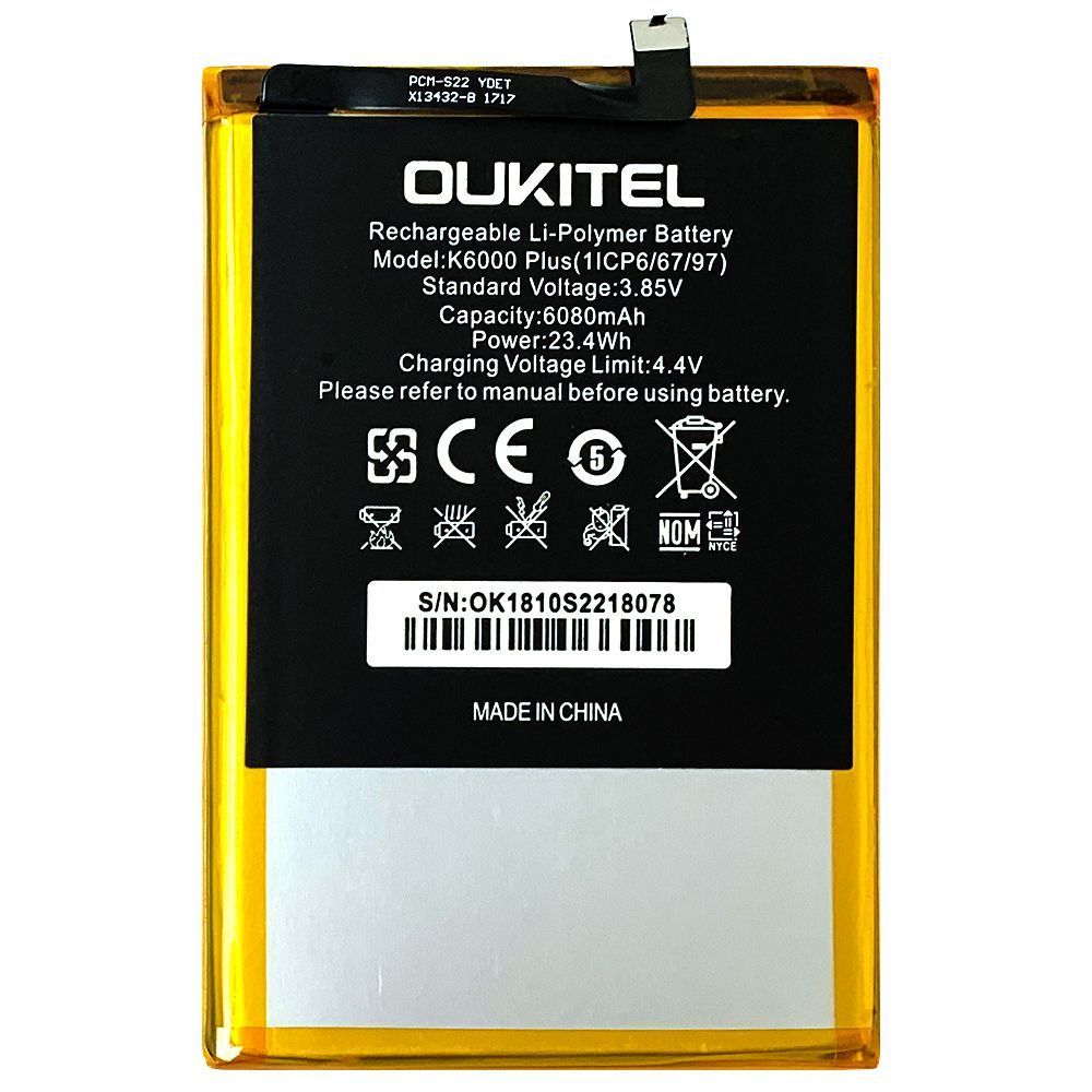 Аккумулятор Oukitel K6000 Plus оригинал Китай 6080 mAh 145361 фото