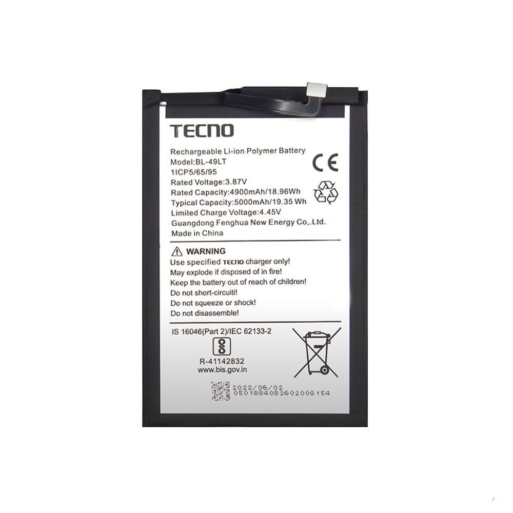 Аккумулятор Tecno BL-49LT Camon 19 CI6N (AAA) 146986 фото