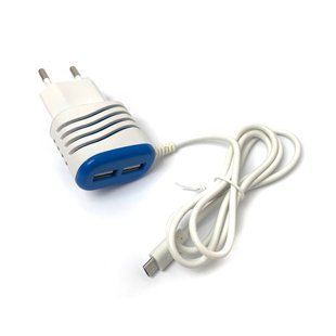 Зарядное устройство USB 2 in1 Micro USB Power 2USB Port 4.1A (Реальные 2А) (белый) 155529 фото