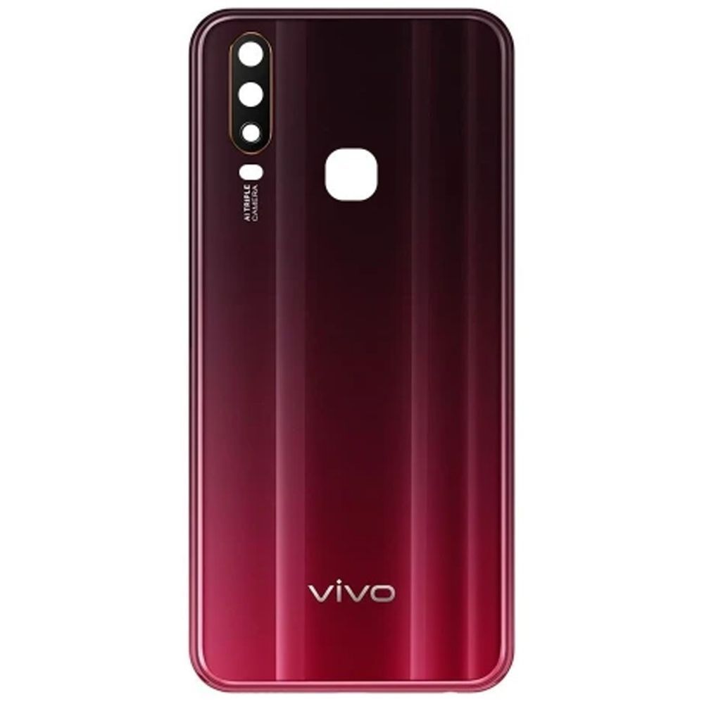 Задняя крышка Vivo Y15 (красная со стеклом камеры) 149675 фото
