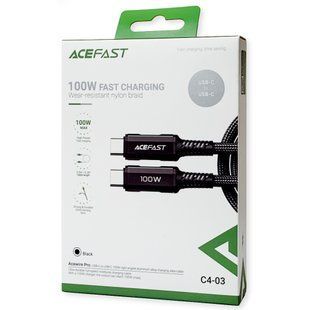 Кабель зарядки AceFast C4-03 Type C - Type C 100W 2м черный 159287 фото