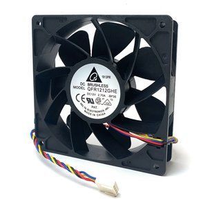 Корпусный вентилятор (кулер для майнера Asic) шнур 30 см, 120*120 мм 6000 об.мин QFR1212GHE 177322 фото