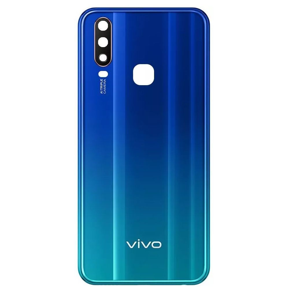 Задняя крышка Vivo Y15 (синяя со стеклом камеры) 190515 фото