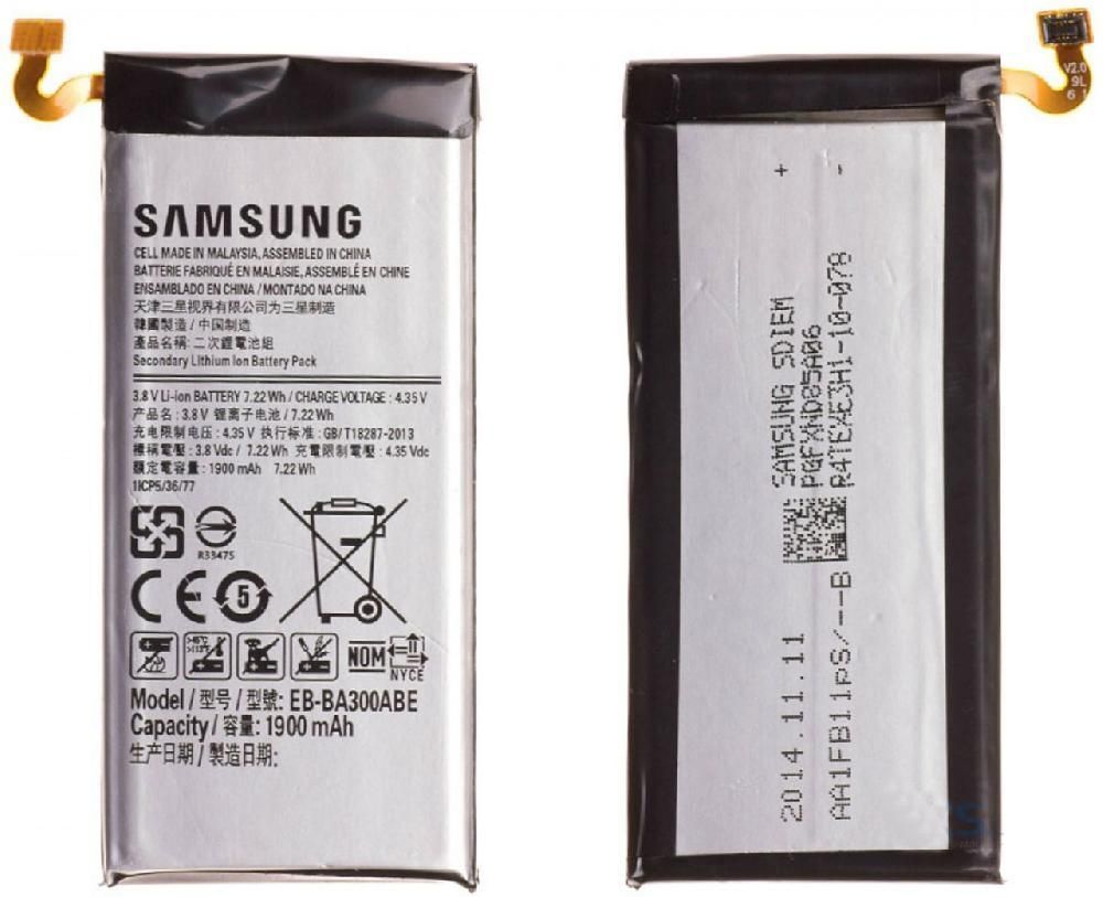 Аккумулятор Samsung EB-BA300ABE оригинал Китай Galaxy A3 2015 A300F A300H 1900 mAh 153675 фото