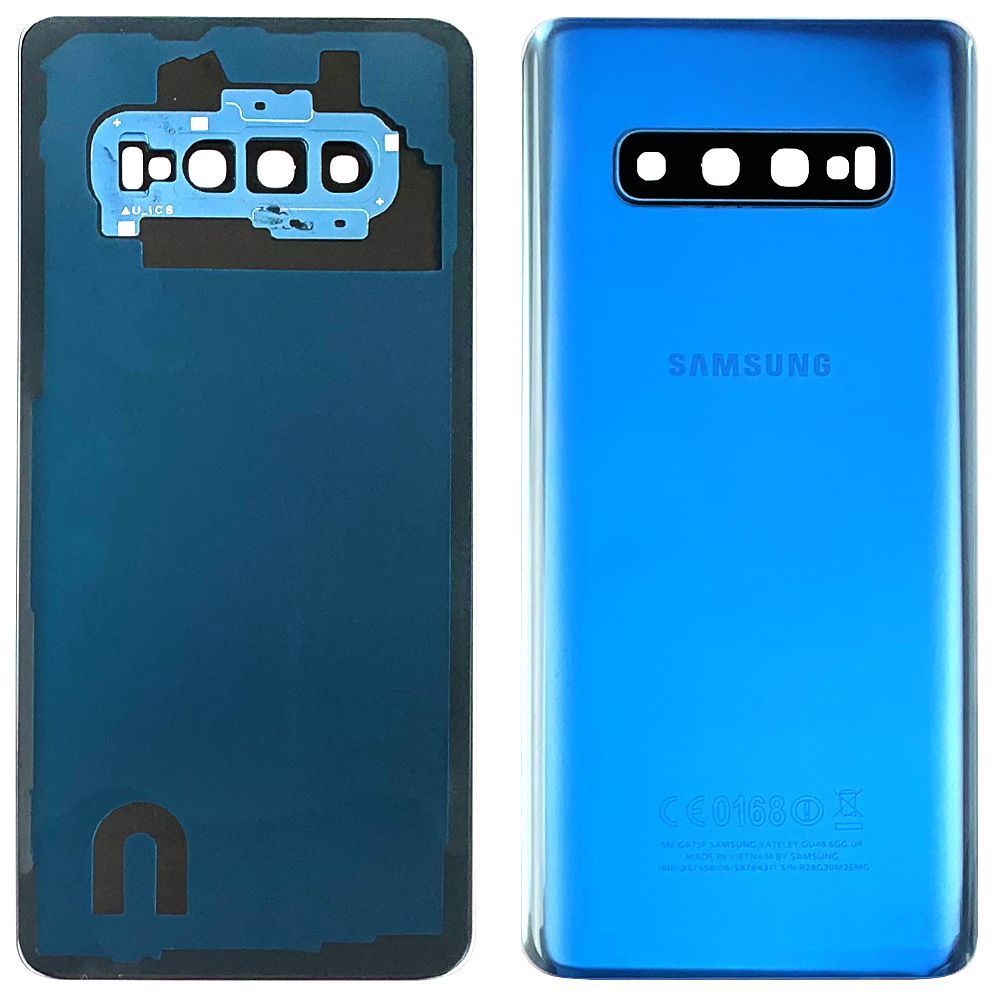 Задняя крышка Samsung Galaxy S10 Plus G975F (синяя оригинал Китай со стеклом камеры) 144775 фото