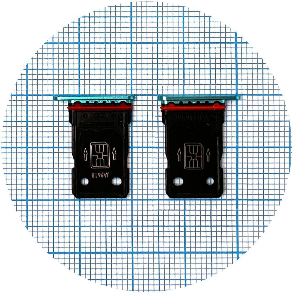 Держатель Sim карты OnePlus 8T (зеленый на 2 SIM) 146583 фото