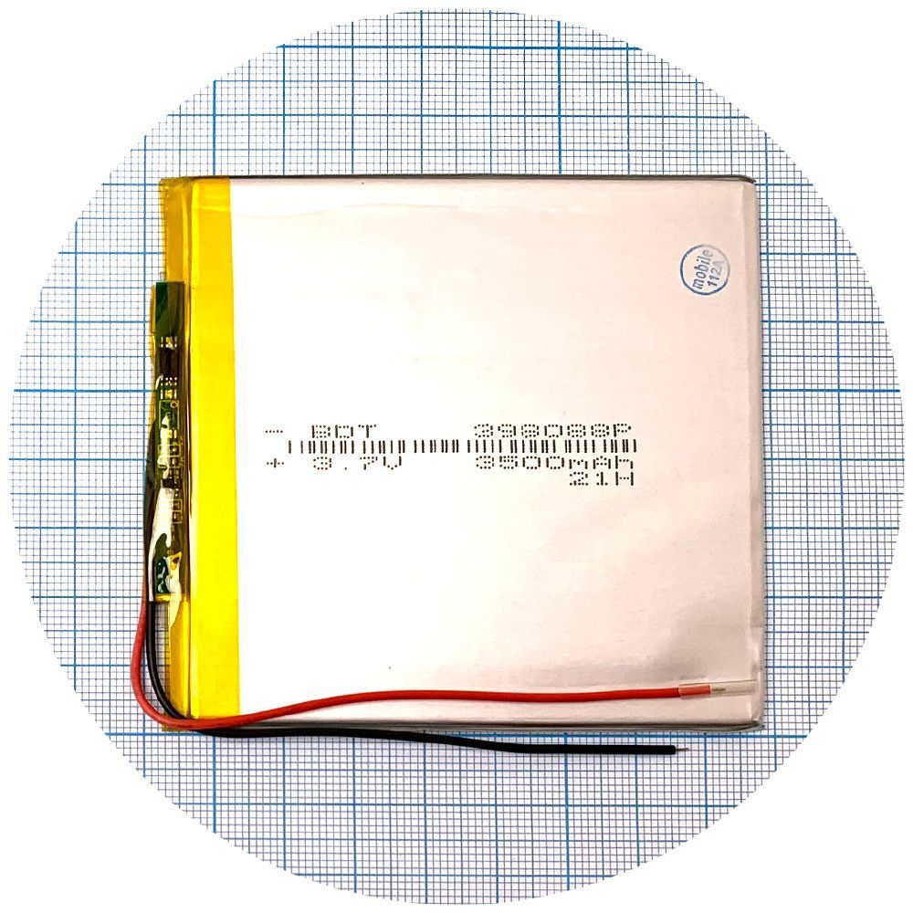 Аккумулятор универсальный 398088Р 87 х 80 х 3 мм 3500 mAh 3.7V 150126 фото