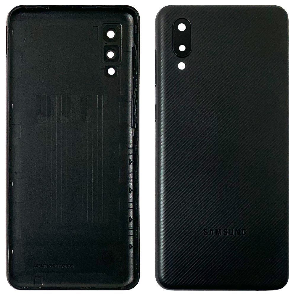 Задняя крышка Samsung Galaxy A02 A022F (черная оригинал Китай со стеклом камеры) 149720 фото