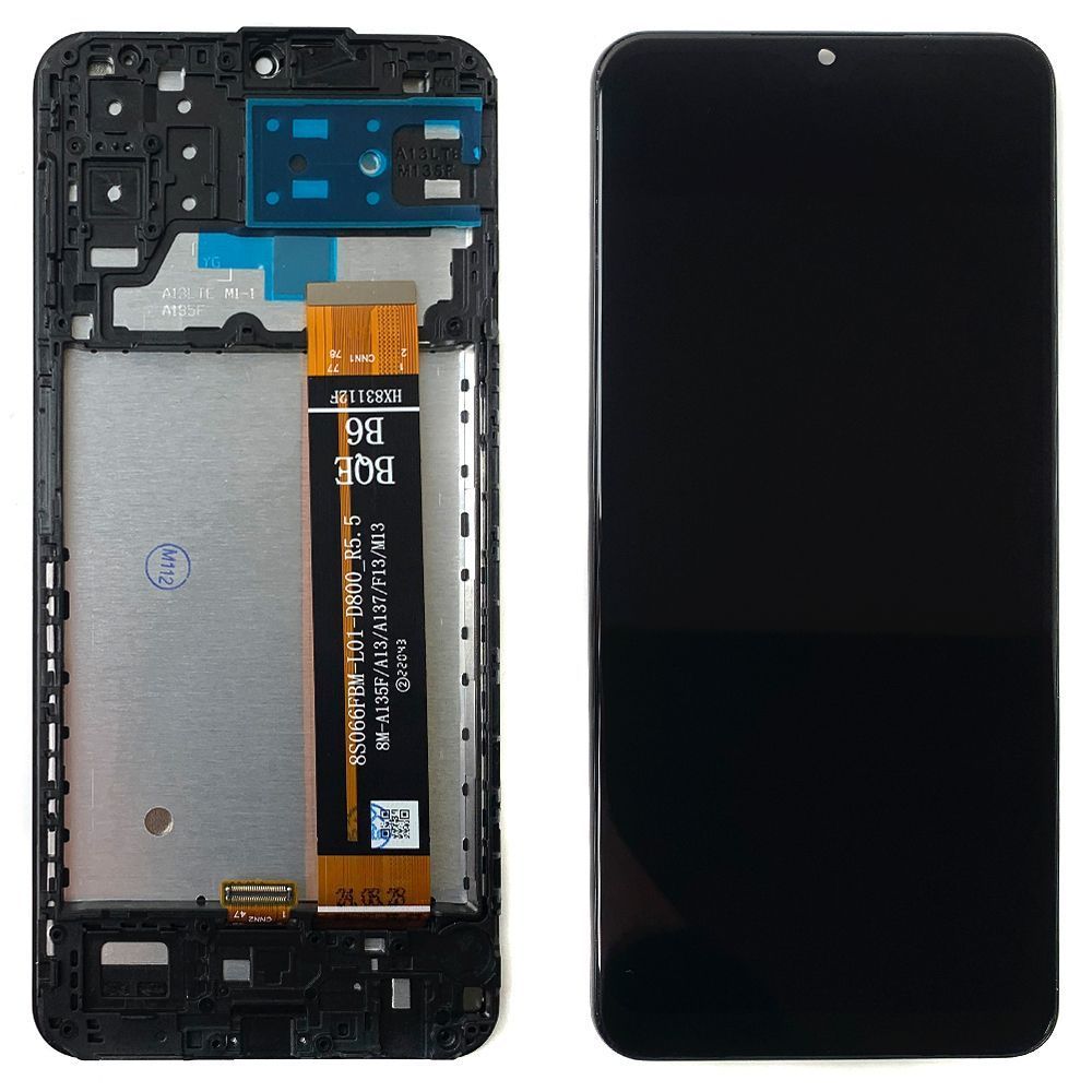 Дисплей Samsung Galaxy A13 4G A135F, M13 M135F з тачскріном та рамкою (SM-A135F 8S066FBM-L01-D800_R5.5) 179244 фото