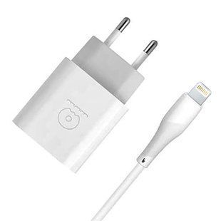 Зарядное устройство WUW-T73 USB QC3.0 18W Lightning (белое) 155081 фото