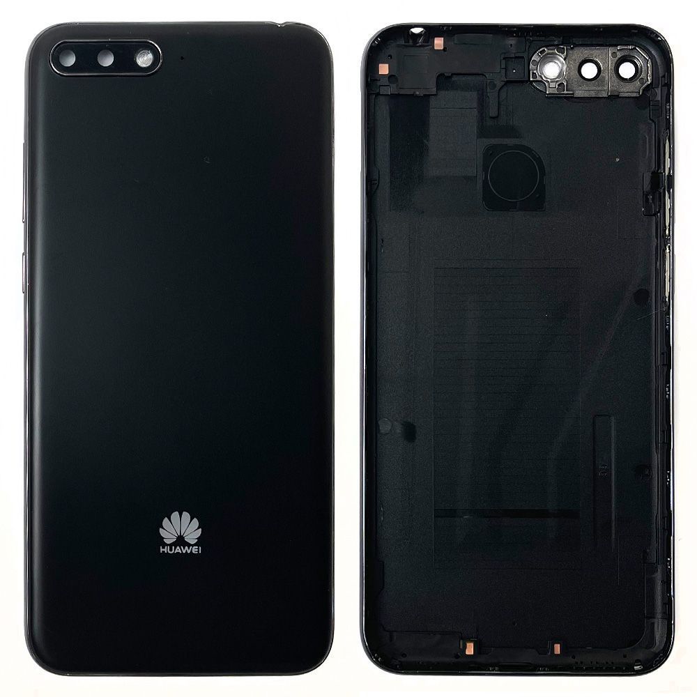 Задняя крышка Huawei Y7 Pro 2018 (черная оригинал Китай со стеклом камеры) 180074 фото