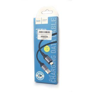 Кабель зарядки Hoco X102 Fresh USB A - Micro 2.4A 1m черный 178277 фото