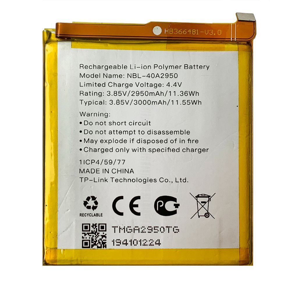 Аккумулятор TP-Link NBL-40A2400 TP804A Neffos Y5s (оригинал Китай 2400 mAh) 148915 фото